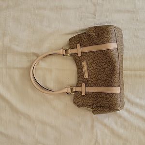 NWOT Calvin Klein Soft Pink & Tan Classic CK Pattern Design Purse